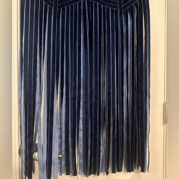 ♦️ Free People Blue Fringe Maxi Skirt Size 10 Rare - Picture 4 of 12